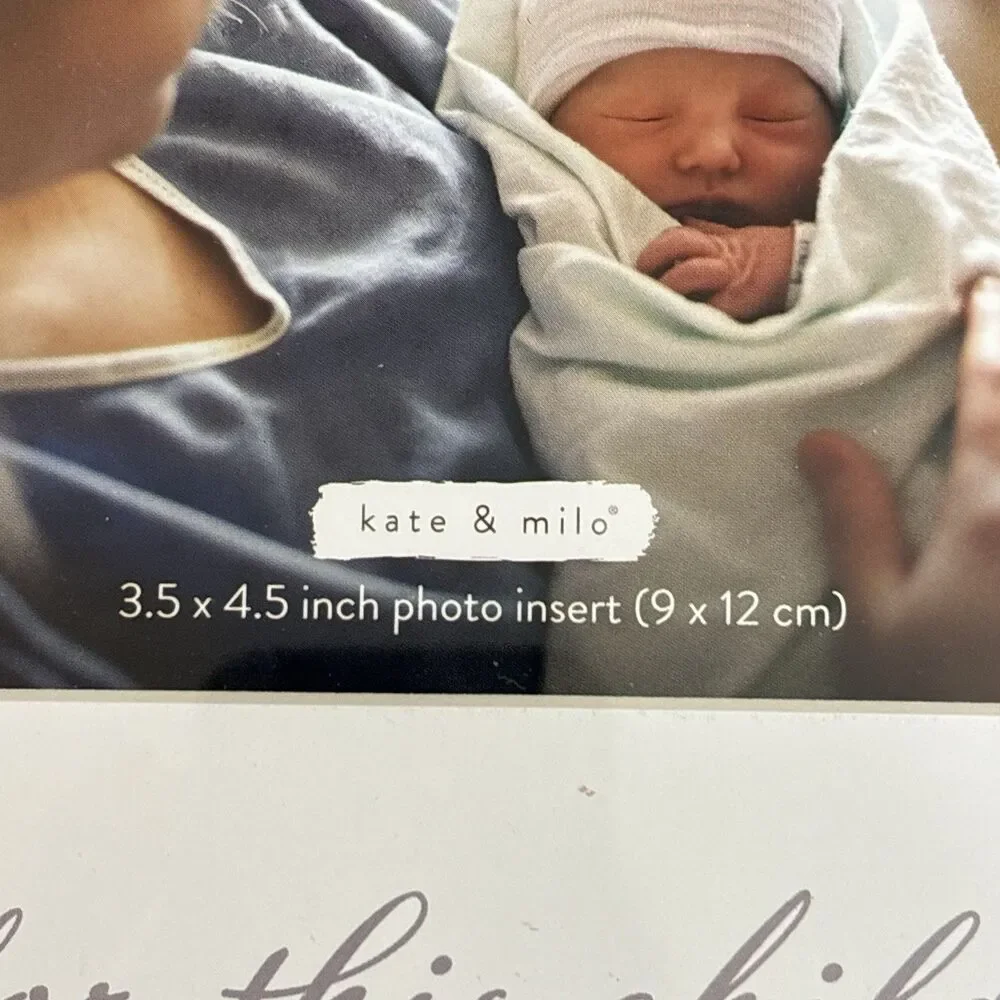 Kate & Milo Wooden Sentiment Picture Frame “For This Child We Have Prayed”